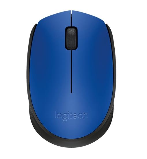 Мишка Logitech M171, оптична (1000 dpi), Wireless, черно/синя