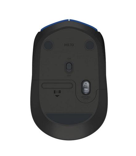 Мишка Logitech M171, оптична (1000 dpi), Wireless, черно/синя