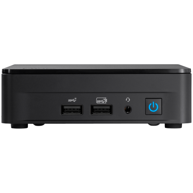 Настолен компютър ASUS NUC 13 Pro Kit - Slim, Intel Core i5-1340P 12C (1.90 / 4.60 GHz, 12 MB Cache), Intel Iris Xe Graphics, 4xUSB, M.2 22x80 NVMe; 22x42 SATA, Wi-Fi 6E, 2,5Gbe LAN, 2xHDMI, 2x Thunderbolt 4 (USB-C+DP)