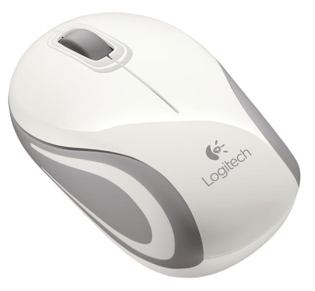Мишка Logitech Mini M187, оптична (1000dpi), Wireless, бяла