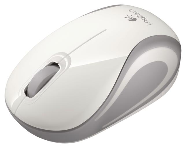 Мишка Logitech Mini M187, оптична (1000dpi), Wireless, бяла