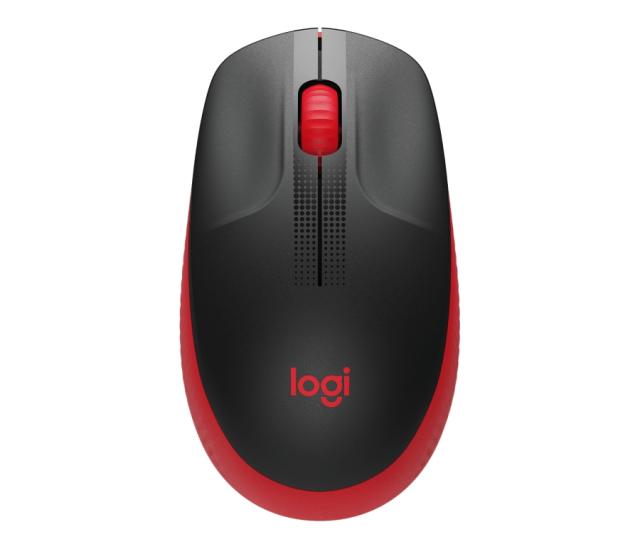 Мишка Logitech M190, оптична (1000dpi), Wireless, черно/червена