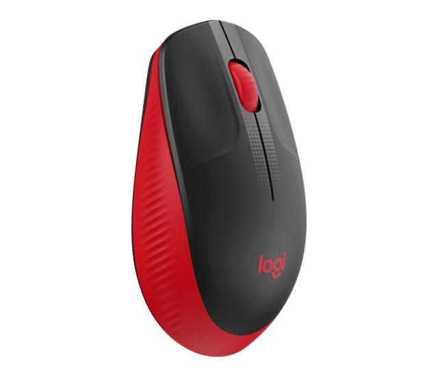 Мишка Logitech M190, оптична (1000dpi), Wireless, черно/червена