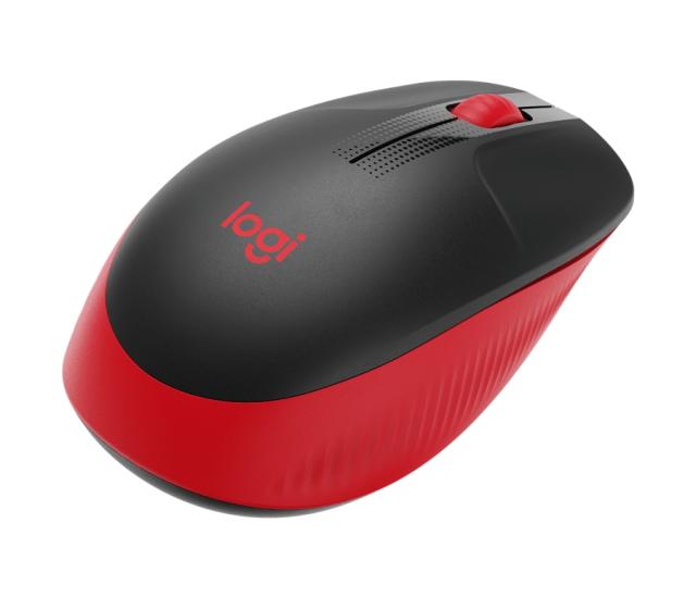 Мишка Logitech M190, оптична (1000dpi), Wireless, черно/червена