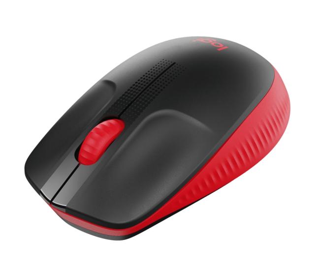 Мишка Logitech M190, оптична (1000dpi), Wireless, черно/червена