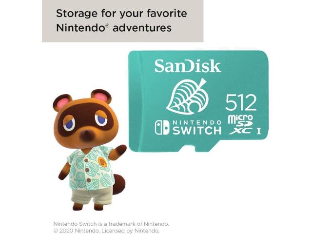 Карта памет SanDisk Nintendo MicroSDXC UHS-I card for Nintendo Switch, Yoshi Edition 512GB, До 100MB/s