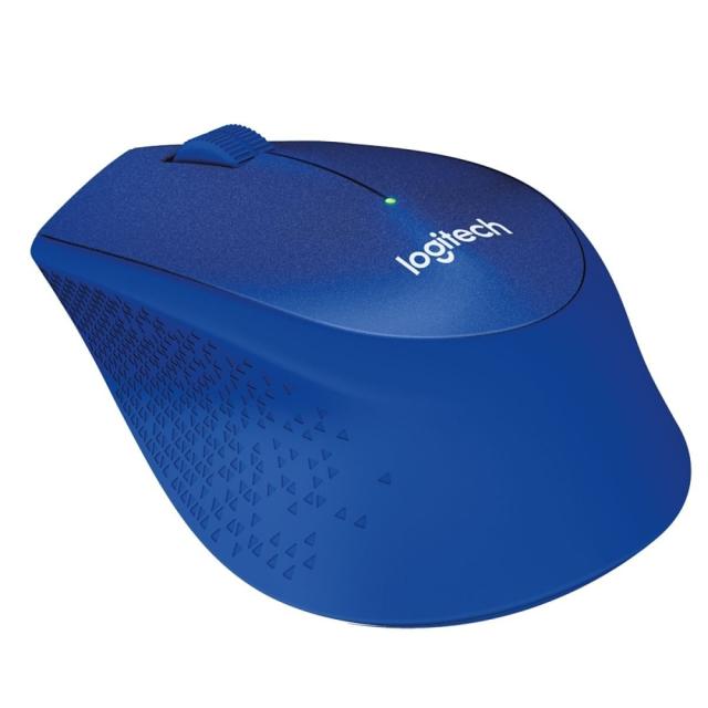 Мишка Logitech M330 Silent Plus, оптична (1000 dpi), Wireless, синя