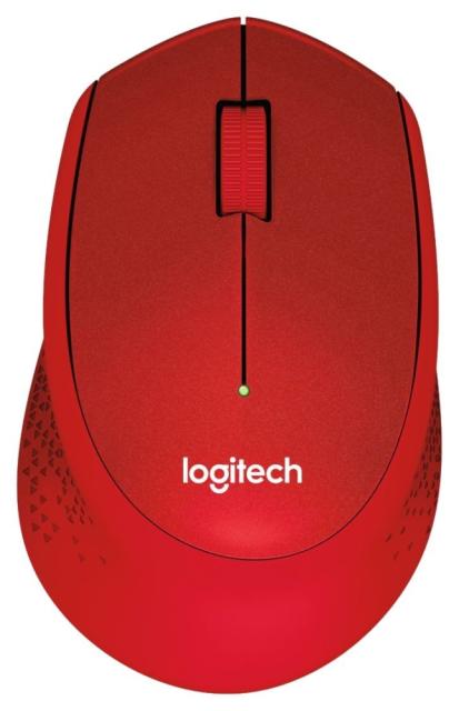 Мишка Logitech M330 Silent Plus, оптична (1000 dpi), Wireless, червена