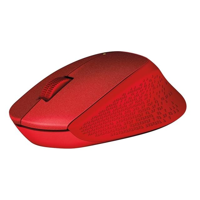 Мишка Logitech M330 Silent Plus, оптична (1000 dpi), Wireless, червена