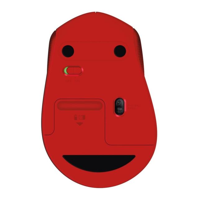 Мишка Logitech M330 Silent Plus, оптична (1000 dpi), Wireless, червена