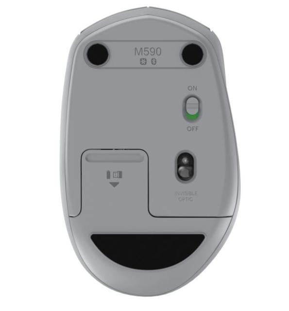 Мишка Logitech M590 Silent Mid grey tonal, оптична (1000 dpi), Bluetooth/Wireless, сива