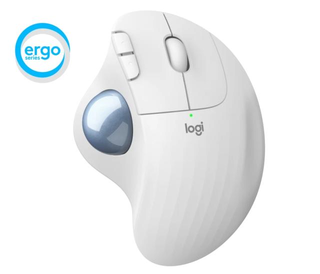 Мишка Logitech MX Ergo M575, оптична (2000 dpi), Trackball, Bluetooth/Wireless, бяла