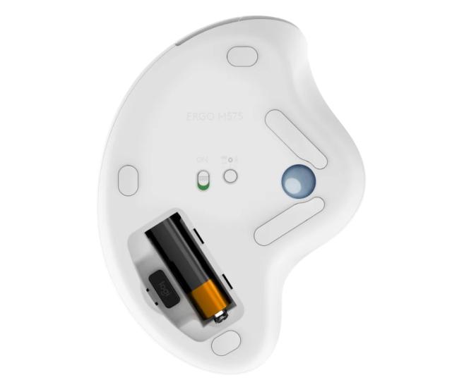 Мишка Logitech MX Ergo M575, оптична (2000 dpi), Trackball, Bluetooth/Wireless, бяла