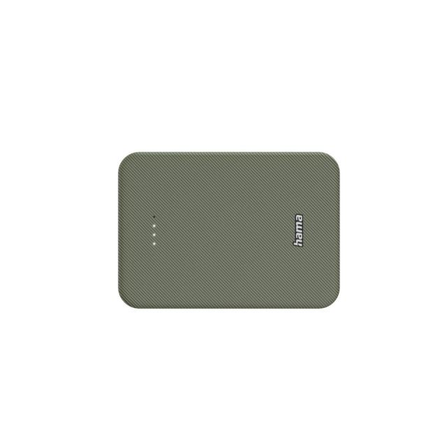 Външна батерия HAMA "Colour 10", 10 000 mAh, 2 изхода: USB-C, USB-A, зелен