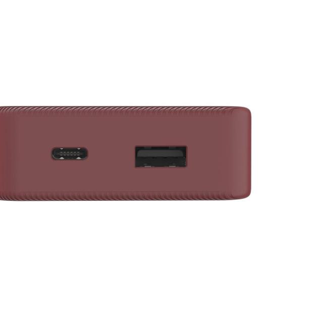 Външна батерия HAMA "Colour 10", 10 000 mAh, 2 изхода: USB-C, USB-A, червена