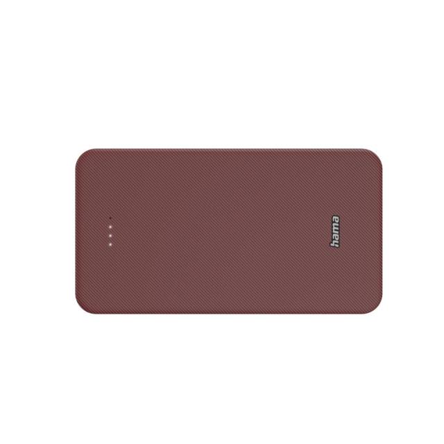 Външна батерия HAMA "Colour 20", 20 000 mAh, 2 изхода: USB-C, USB-A, червена