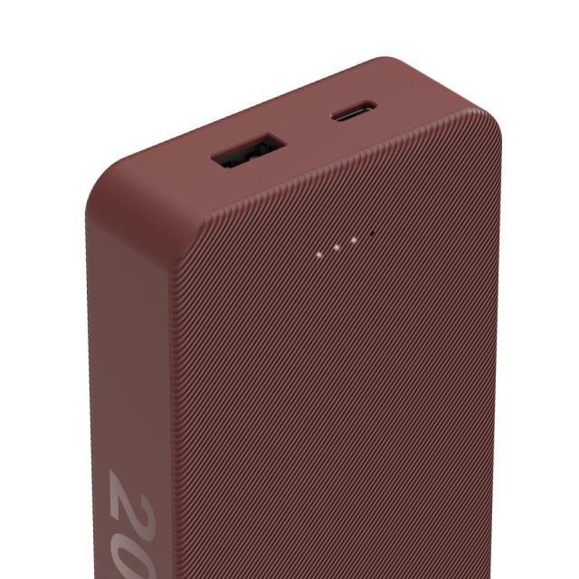 Външна батерия HAMA "Colour 20", 20 000 mAh, 2 изхода: USB-C, USB-A, червена