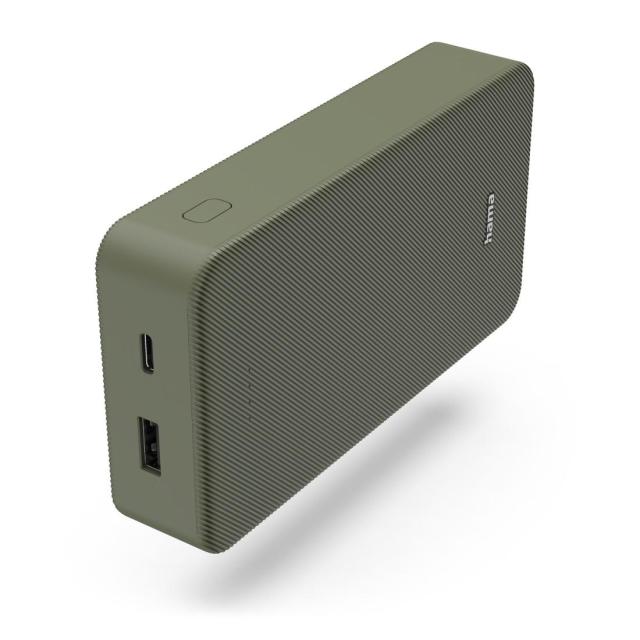 Външна батерия HAMA "Colour 20", 20 000 mAh, 2 изхода: USB-C, USB-A, зелена