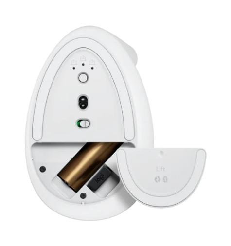 Мишка Logitech Lift Vertical Ergonomic Mouse, оптична (4000 dpi), Bluetooth/Wireless , бяла
