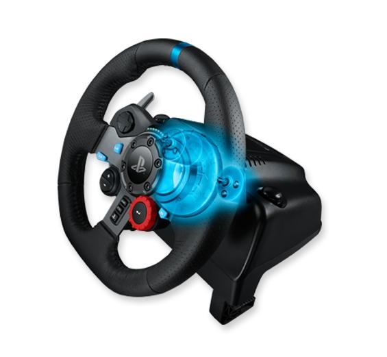 Волан Logitech G29 Driving Force Racing Wheel, PlayStation 4, PlayStation 3, PC, 900° Rotation, Dual Motor Force Feedback, Adjustable Pedals, Leather 