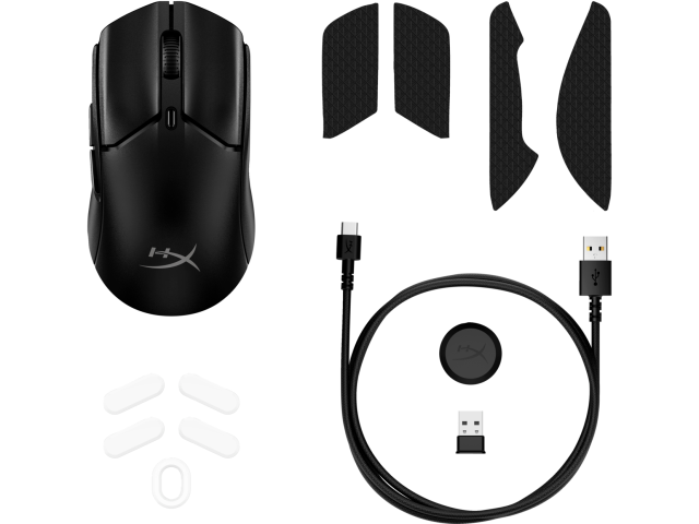 Геймърска мишка HyperX Pulsefire Haste 2 Mini, Wireless, 26 000 dpi, RGB, USB, Черен