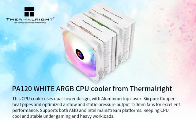 Охладител за процесор Thermalright CPU Cooler Peerless Assassin 120 White A-RGB - Dual-Tower - LGA1851/LGA1700/AM5