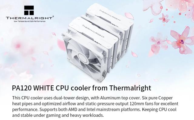 Охладител за процесор Thermalright CPU Cooler Peerless Assassin 120 White - Dual-Tower - LGA1851/LGA1700/AM5