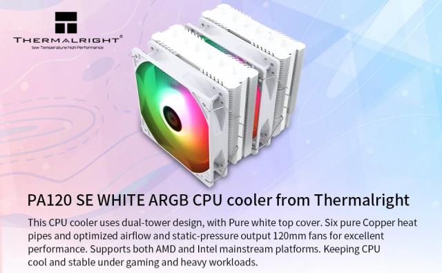 Охладител за процесор Thermalright CPU Cooler Peerless Assassin 120 SE A-RGB White - Dual-Tower - LGA1851/LGA1700/AM5