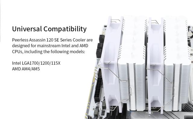 Охладител за процесор Thermalright CPU Cooler Peerless Assassin 120 SE A-RGB White - Dual-Tower - LGA1851/LGA1700/AM5