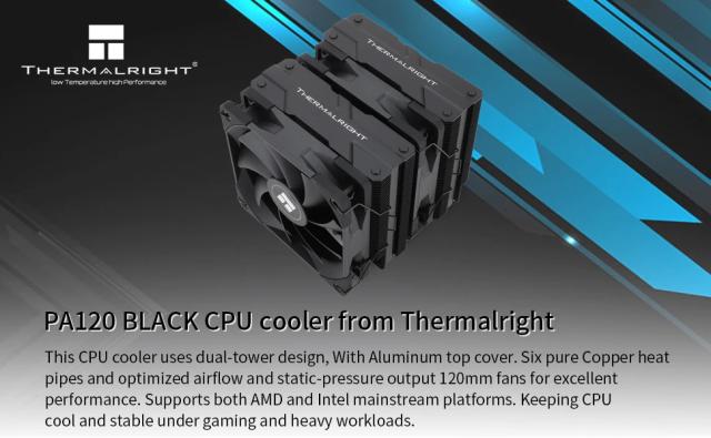 Охладител за процесор Thermalright CPU Cooler Peerless Assassin 120 Black - Dual-Tower - LGA1851/LGA1700/AM5