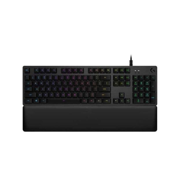 Клавиатура Logitech G513 Keyboard, GX Red Linear, Lightsync RGB, USB Passthrough Data/Power, Alumium Alloy, Game Mode, Memory Foam Palmrest, Gaming Keycaps, Keycap Puller, Black Carbon