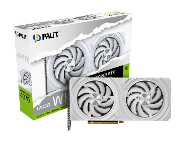 Видео карта PALIT RTX4070 WHITE 12GB GDDR6X, 192-bit, HDMI, 3x DP