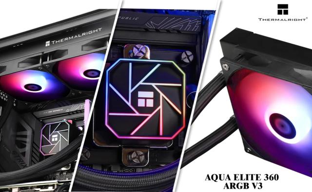 Охладител за процесор Thermalright Water Cooling Aqua Elite 360 Black A-RGB V3 - LGA1851/LGA1700/AM5