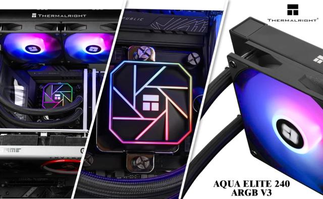 Охладител за процесор Thermalright Water Cooling Aqua Elite 240 Black A-RGB V3 - LGA1851/LGA1700/AM5