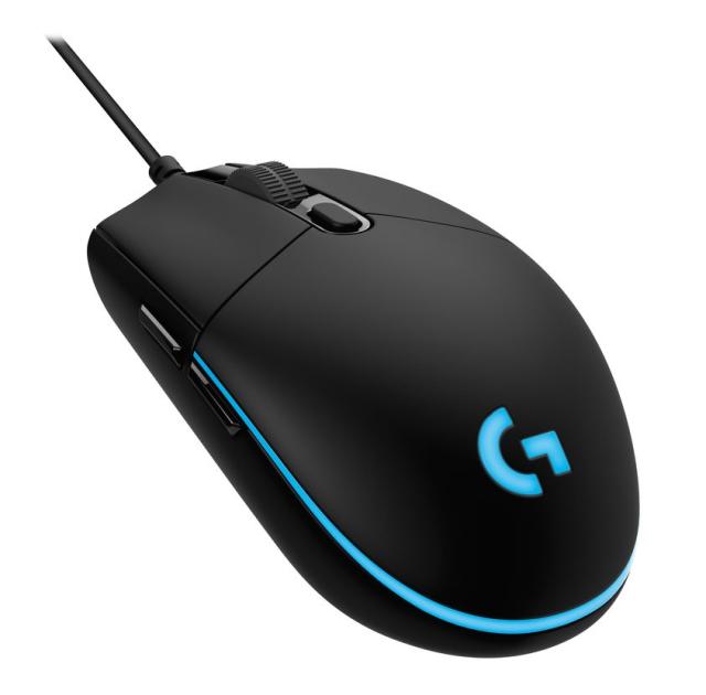 Мишка Logitech G Pro Mouse, Lightsync RGB, HERO 16K DPI Sensor, 400 IPS, 6 програмируеми бутона, вградена памет, 5 профила, 85 g, черен