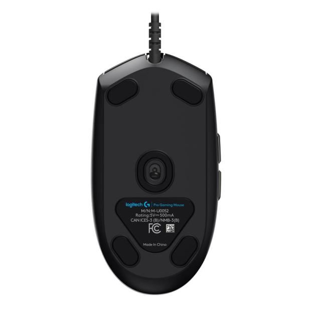 Мишка Logitech G Pro Mouse, Lightsync RGB, HERO 16K DPI Sensor, 400 IPS, 6 програмируеми бутона, вградена памет, 5 профила, 85 g, черен