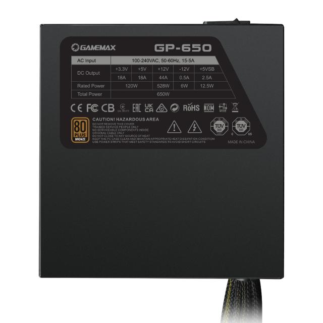 Захранване Gamemax GP-650, 650W, Active PFC, 80 PLUS BRONZE