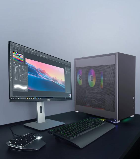 Кутия Gamemax MeshBOX Black, Middle Tower, 1 x USB 3.1 Type-C, 1 x USB 3.0, ATX/mATX/Mini-ITX