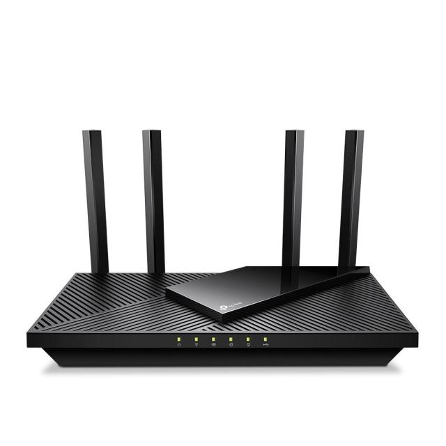 Безжичен Рутер TP-Link Archer AX55 Pro, 3000 Mbps, 2.4GHz (574Mbps) / 5GHz (2402 Mbps), Wireless AX (6), 1x LAN/WAN 10/100/1000/2500, 3x LAN 10/100/1000, 1x WAN/LAN 10/100/1000, 1x USB 3.0