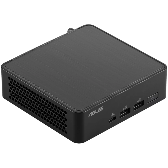 Kомпютър Asus NUC 14 Pro RNUC14RVHI300000I, Intel Core 3 100U 6C (1.2/4.7GHz, 10MB Cache), 2x SO-DIMM DDR5, 2x M.2 NVMe SSD slots, 1x SATA 2.5" slot, 2.5GbE LAN, Wi-Fi 6E, Bluetooth, 2x Thunderbolt 4, EU Cord