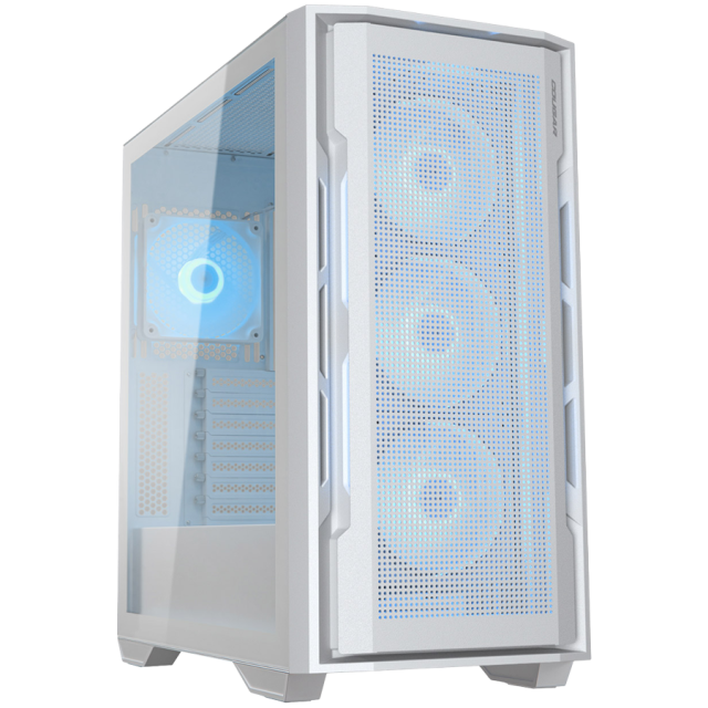 Кутия COUGAR Case Uniface RGB (White), Mid Tower, Type-C, USB 3.0 x 2, USB 2.0 x 1, Audio/Mic 3.5mm jack x 1, Mini ITX/Micro ATX / ATX / CEB / E-ATX