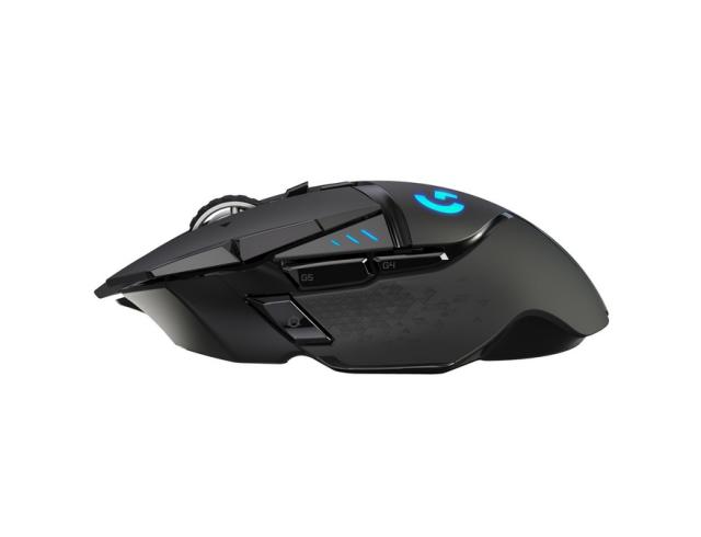 Мишка Logitech G502 Wireless Mouse, Lightsync RGB, Lightspeed Wireless, HERO 25K DPI Sensor, 400 IPS, 4x2g + 2x4g Optional Weights, 11 Programmable Buttons, 121g, Black