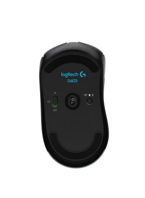 Мишка Logitech G603 Wireless Mouse, Lightspeed Wireless, Bluetooth, HERO 12K DPI Sensor, 400 IPS, 6 Programmable Buttons, 88.9g, Black & Gray