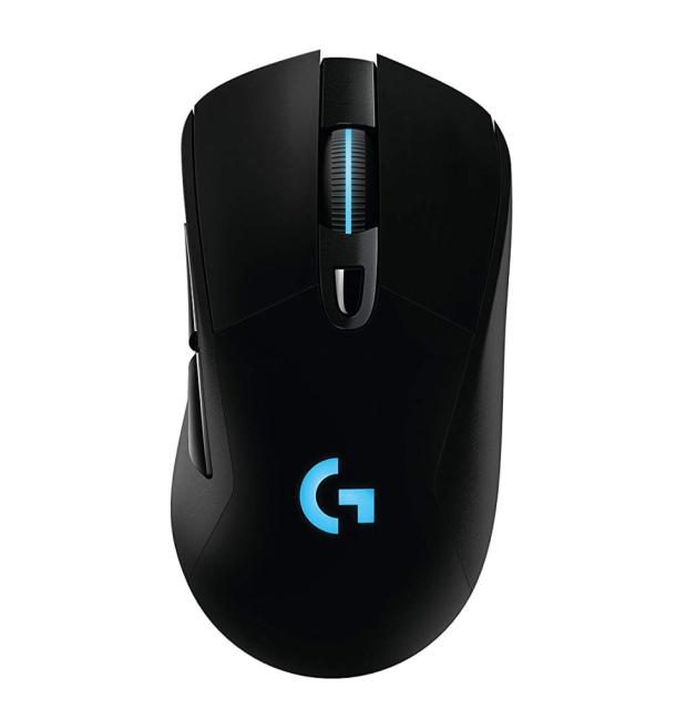 Мишка Logitech G703 Lightspeed, Wireless, HERO 25K DPI Sensor, 400 IPS, 6 бутона, подсветка, геймърска, черна