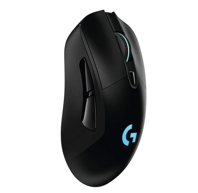 Мишка Logitech G703 Lightspeed, Wireless, HERO 25K DPI Sensor, 400 IPS, 6 бутона, подсветка, геймърска, черна