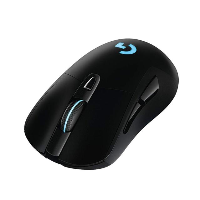 Мишка Logitech G703 Lightspeed, Wireless, HERO 25K DPI Sensor, 400 IPS, 6 бутона, подсветка, геймърска, черна