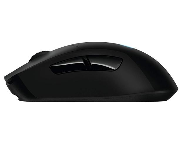 Мишка Logitech G703 Lightspeed, Wireless, HERO 25K DPI Sensor, 400 IPS, 6 бутона, подсветка, геймърска, черна