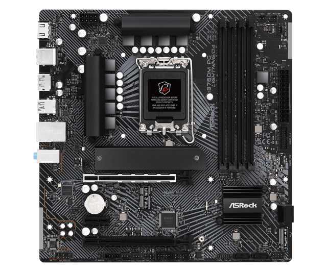 Дънна платка ASRock B760M PG Lightning/D4, B760, LGA1700, DDR4, PCI-E 4.0, 4x SATA 6Gb/s, 2x M.2, 1x USB 3.2 Gen 1 Type-C, 3x USB 3.2 Gen 1 Type-A, HDMI, DP, Micro ATX