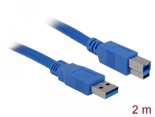 Кабел Delock USB-A(м) към USB-B(м), 2m