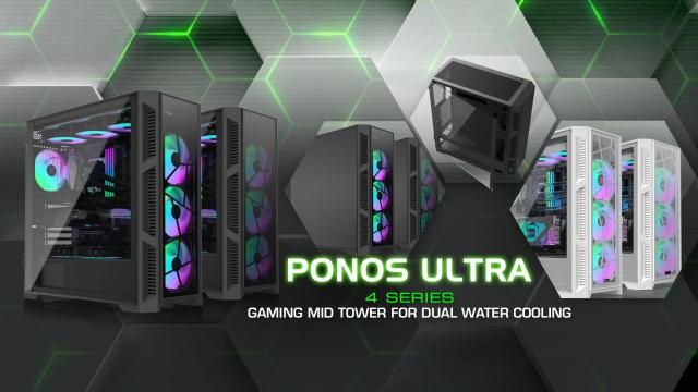 Кутия Raijintek PONOS ULTRA WHITE TG4, Middle Tower, 1x USB 3.1 Type-C, 2x USB 3.0, E-ATX, ATX, mATX, Mini-ITX